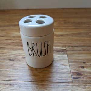 Rae Dunn "Brush" bathroom toothbrush holder canister container